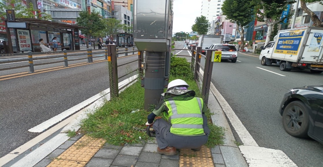 양정역 예초 및 제초 중